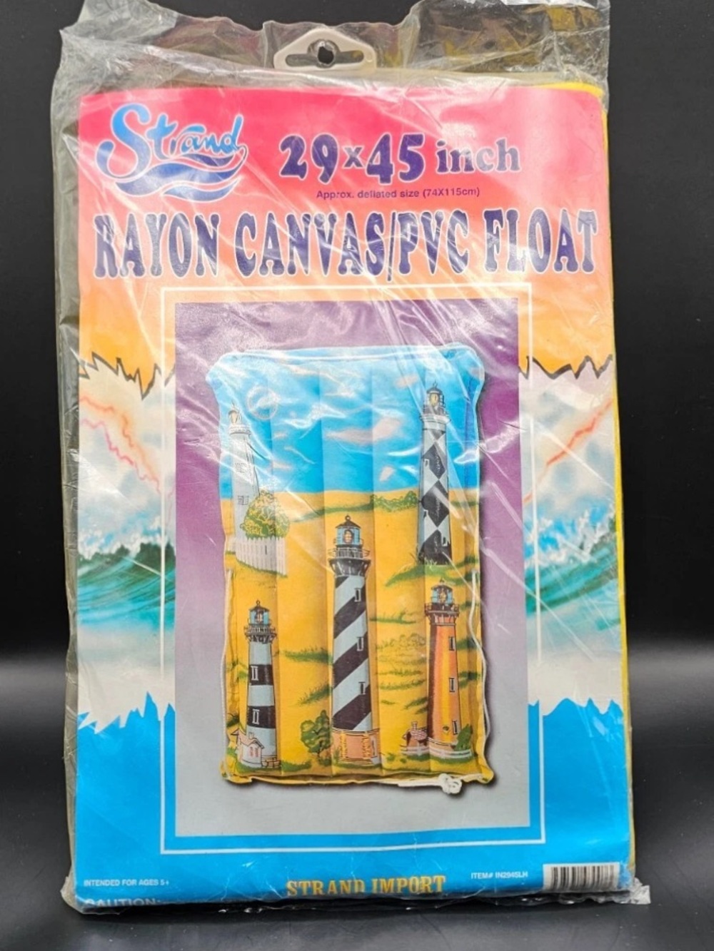 Vintage Strand Rayon Canvas/PVC Float 23" X 45" Lighthouses IN2945LH - NEW